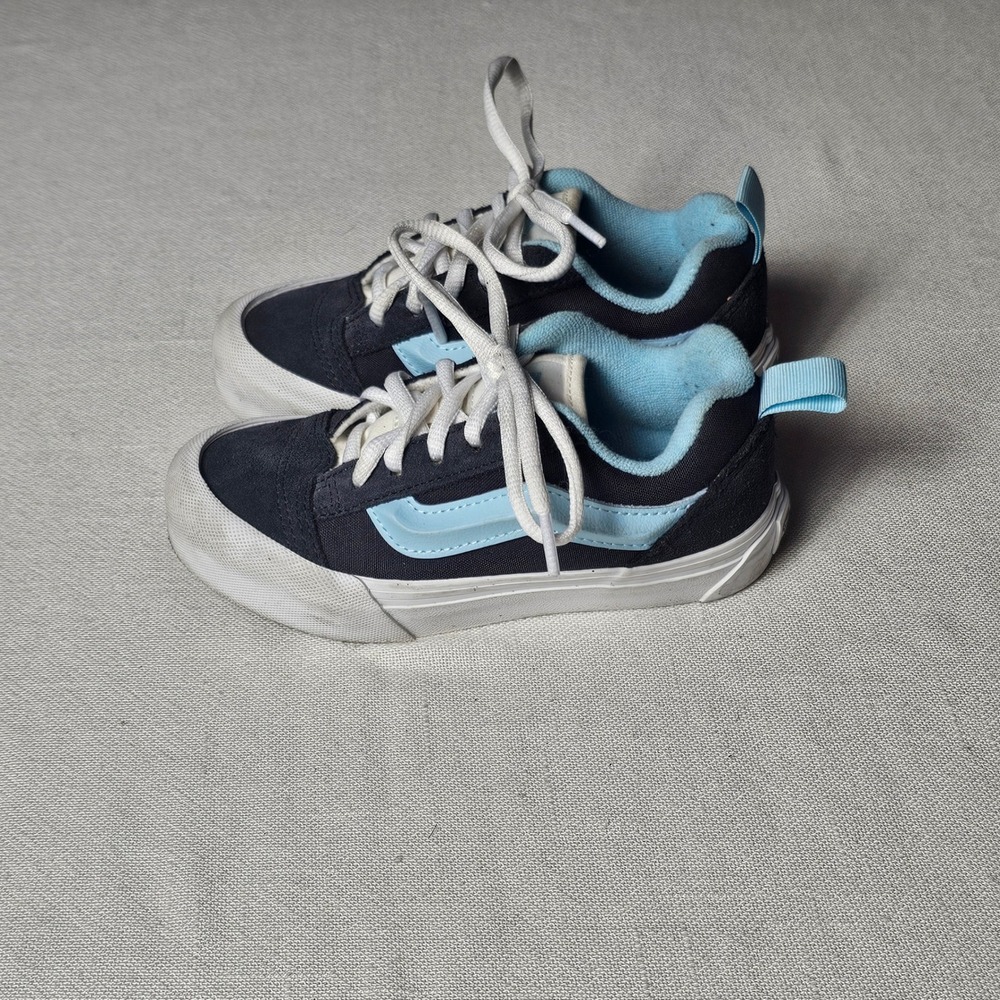 Vans Kids Ward Low Top Sneakers Navy Light Blue Suede Canvas Size 12.0 US Kids